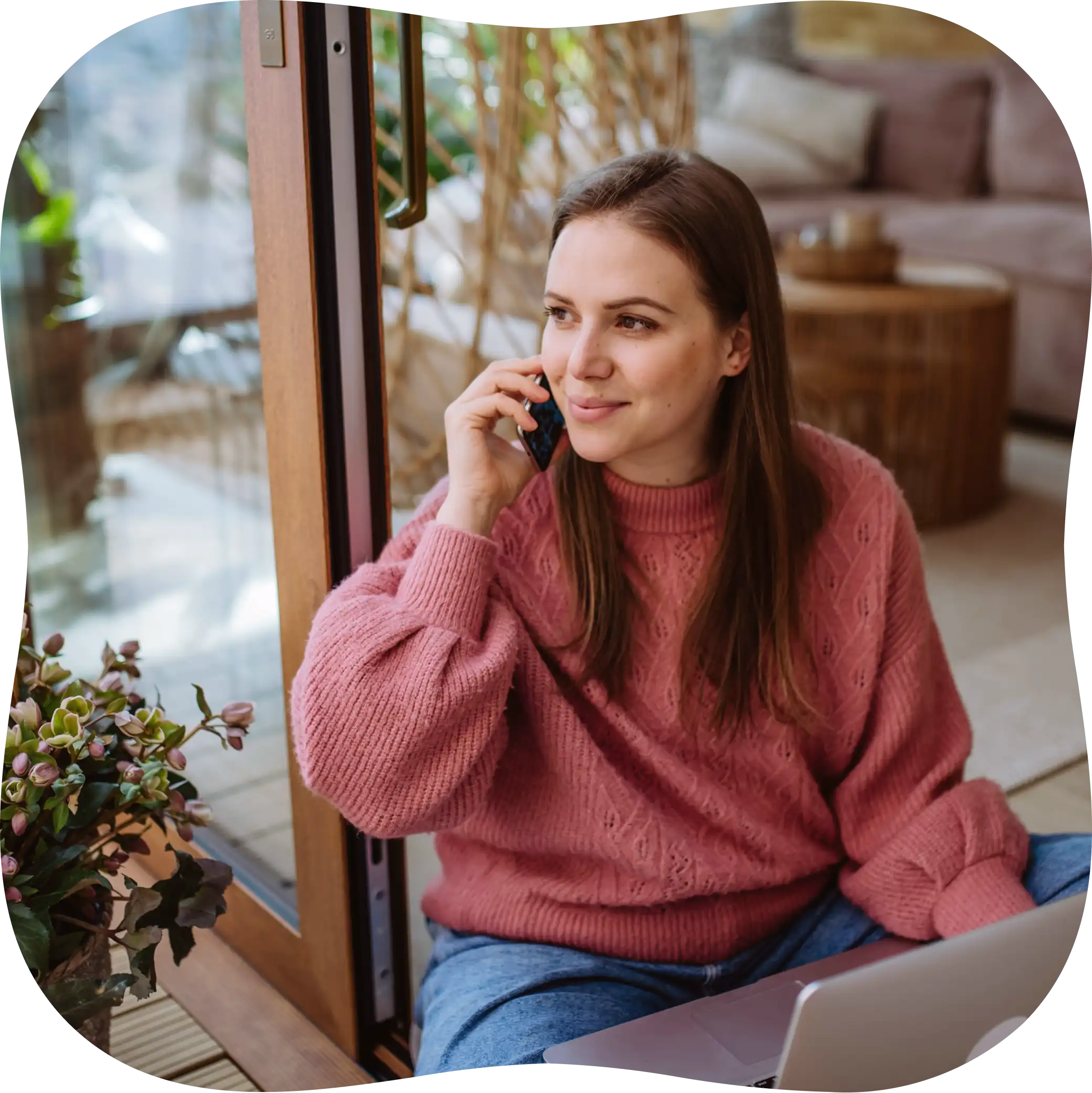 Woman speaking on the phone
