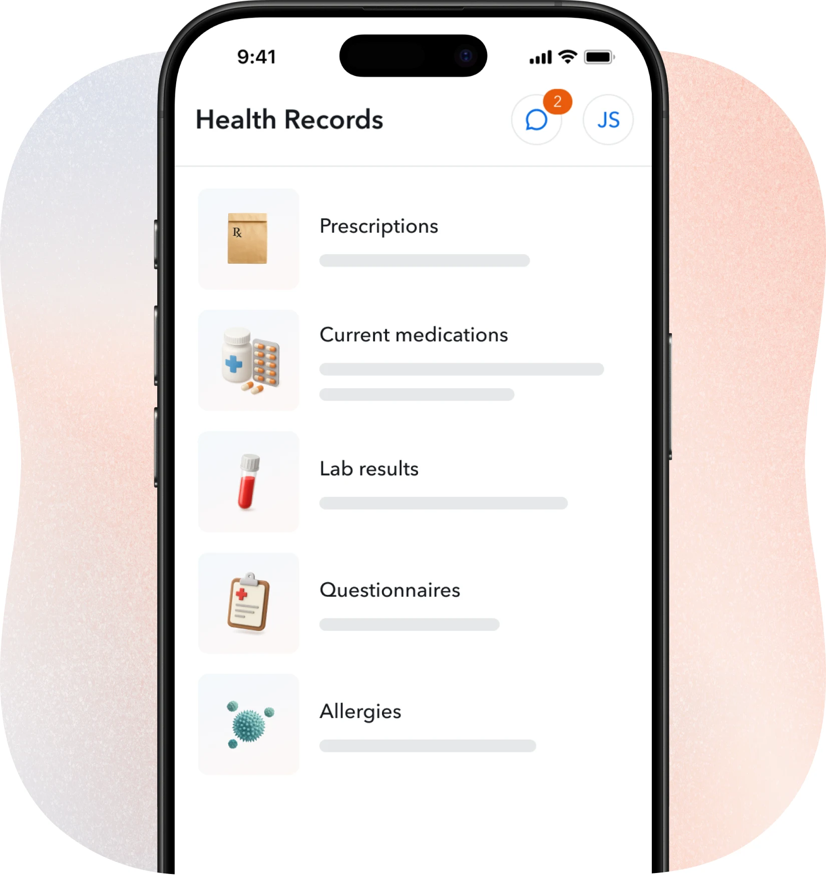 Circle Medical health records in the patient app