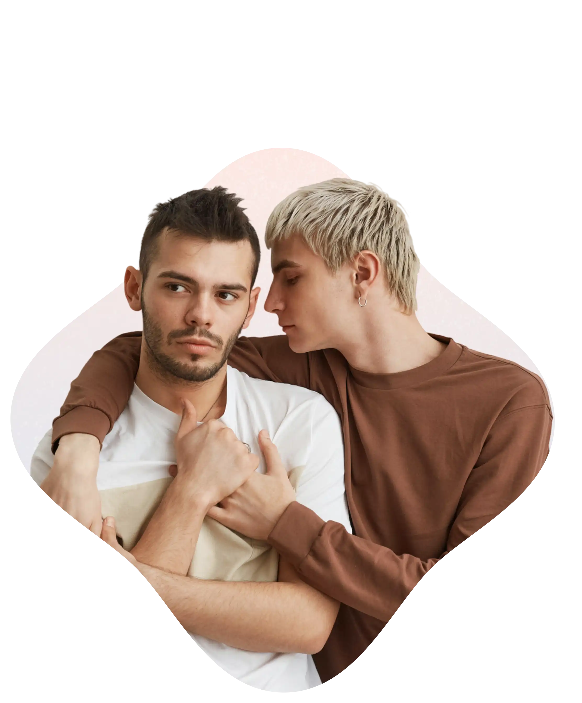 Two people embracing